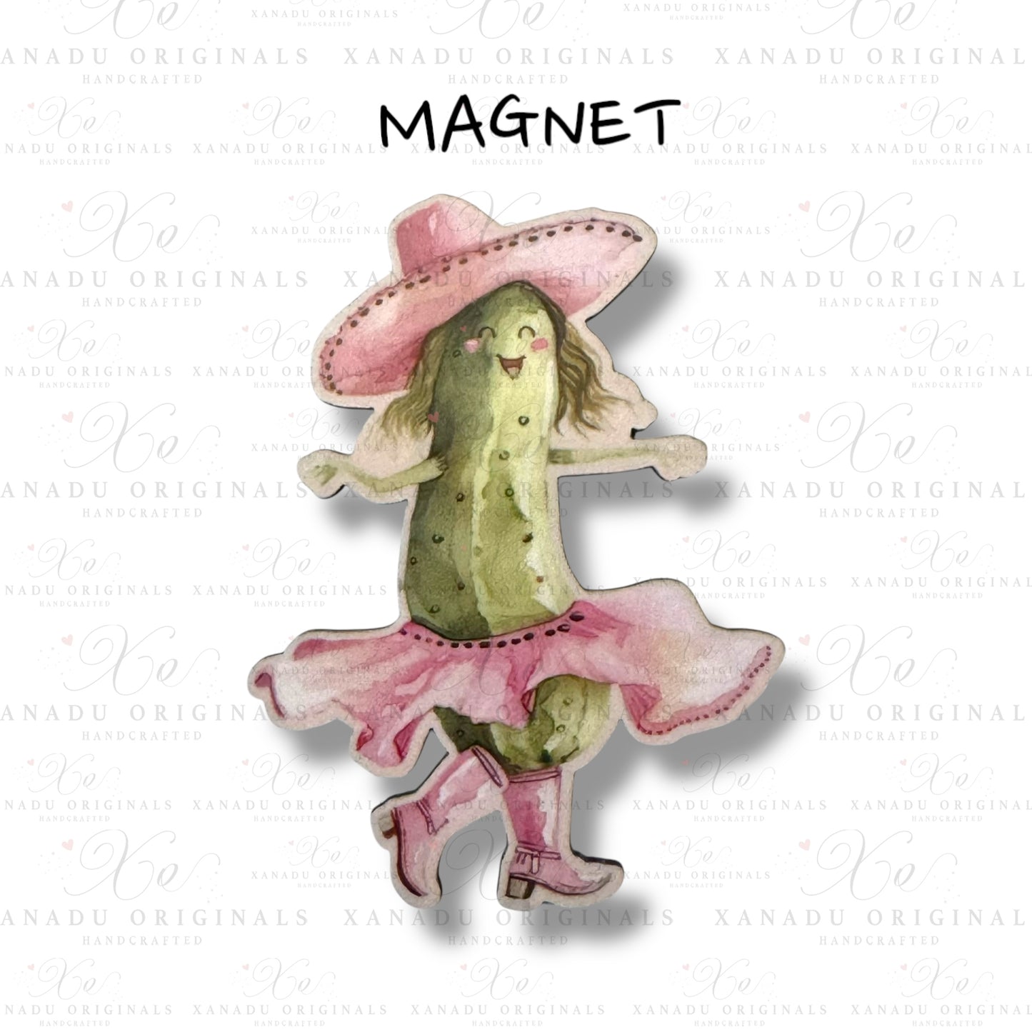 Dancing Cowgirl Pickle Magnet