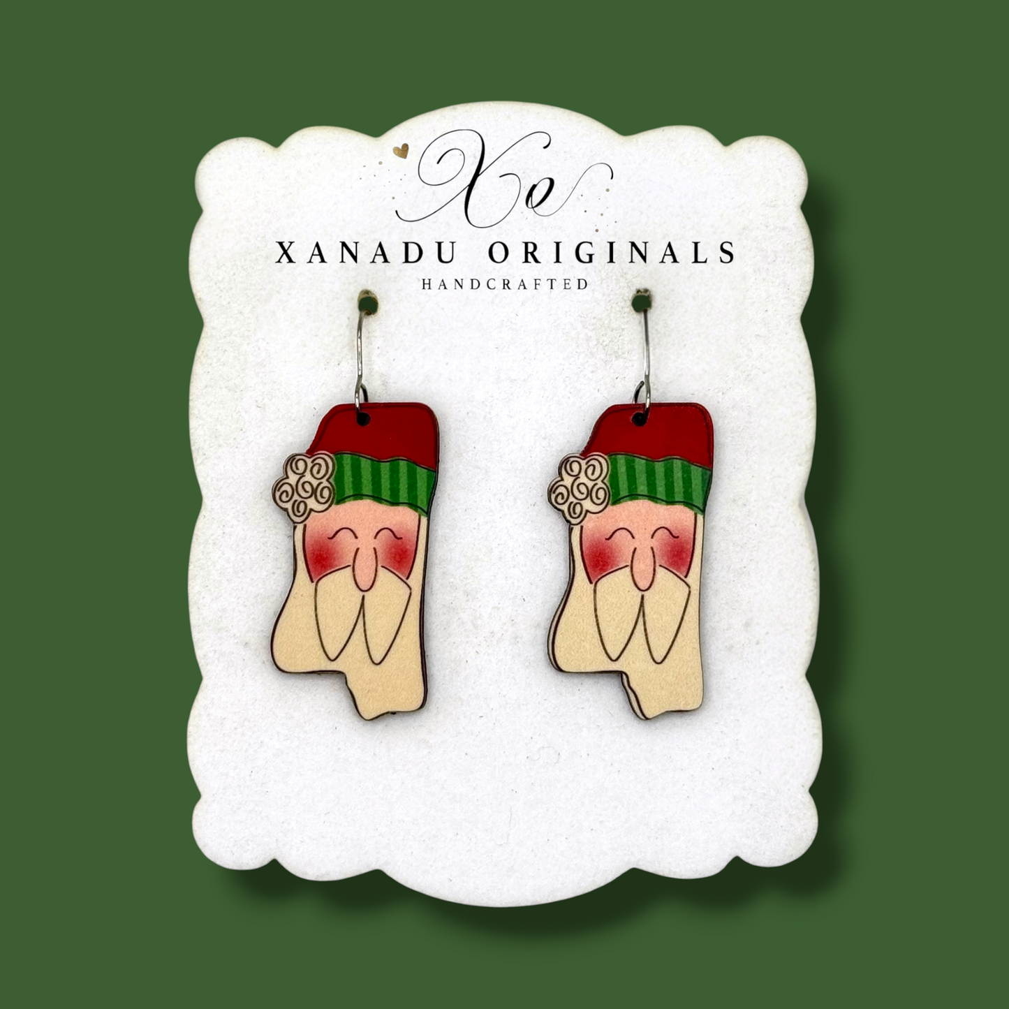 Mississippi Vintage Santa Earrings