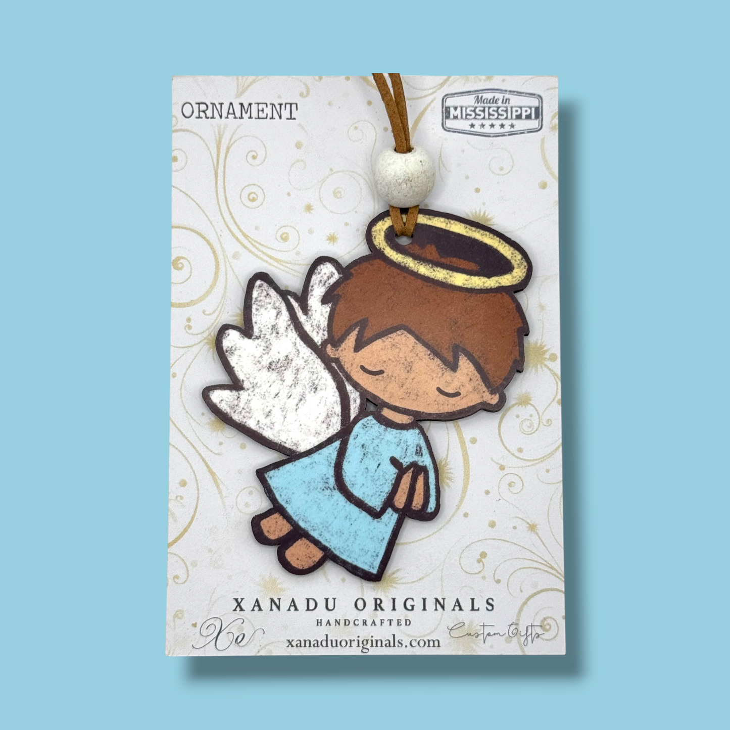 Angel Chalk Boy Christmas Ornament