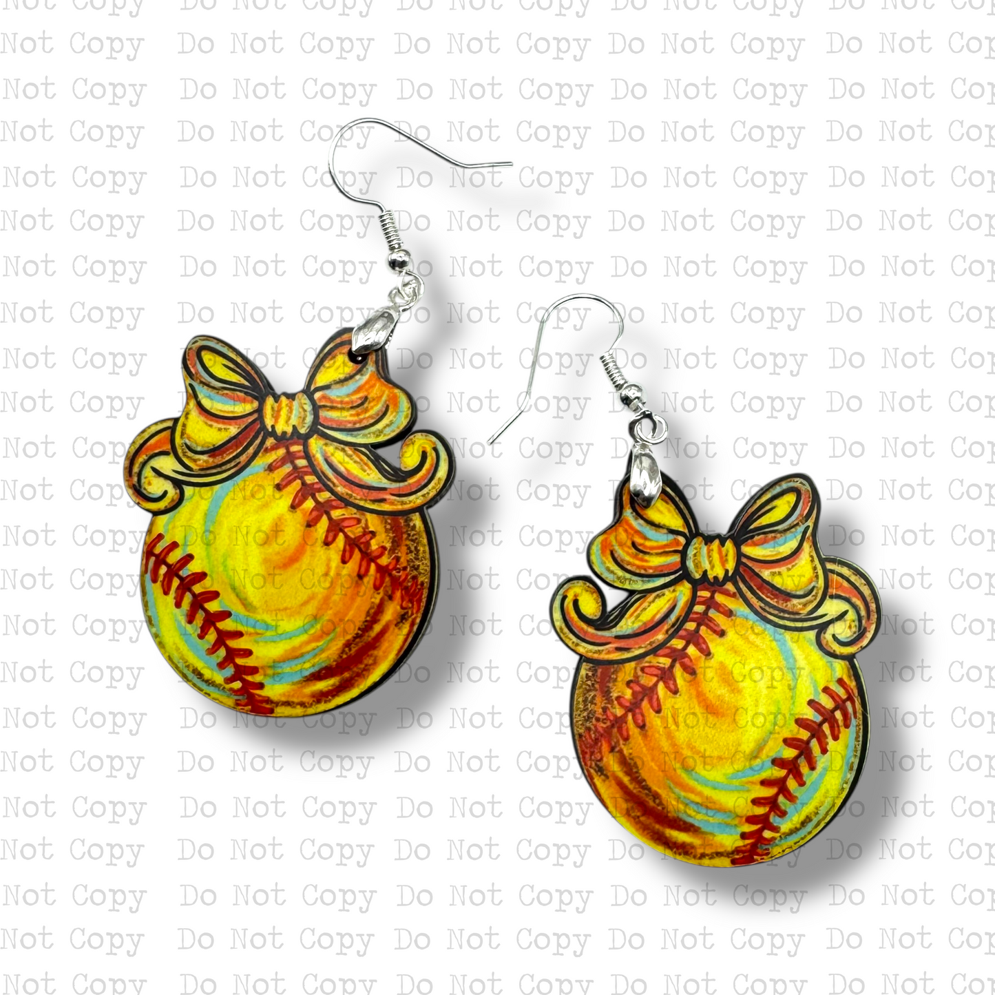 Softball Coquette Bow Earring