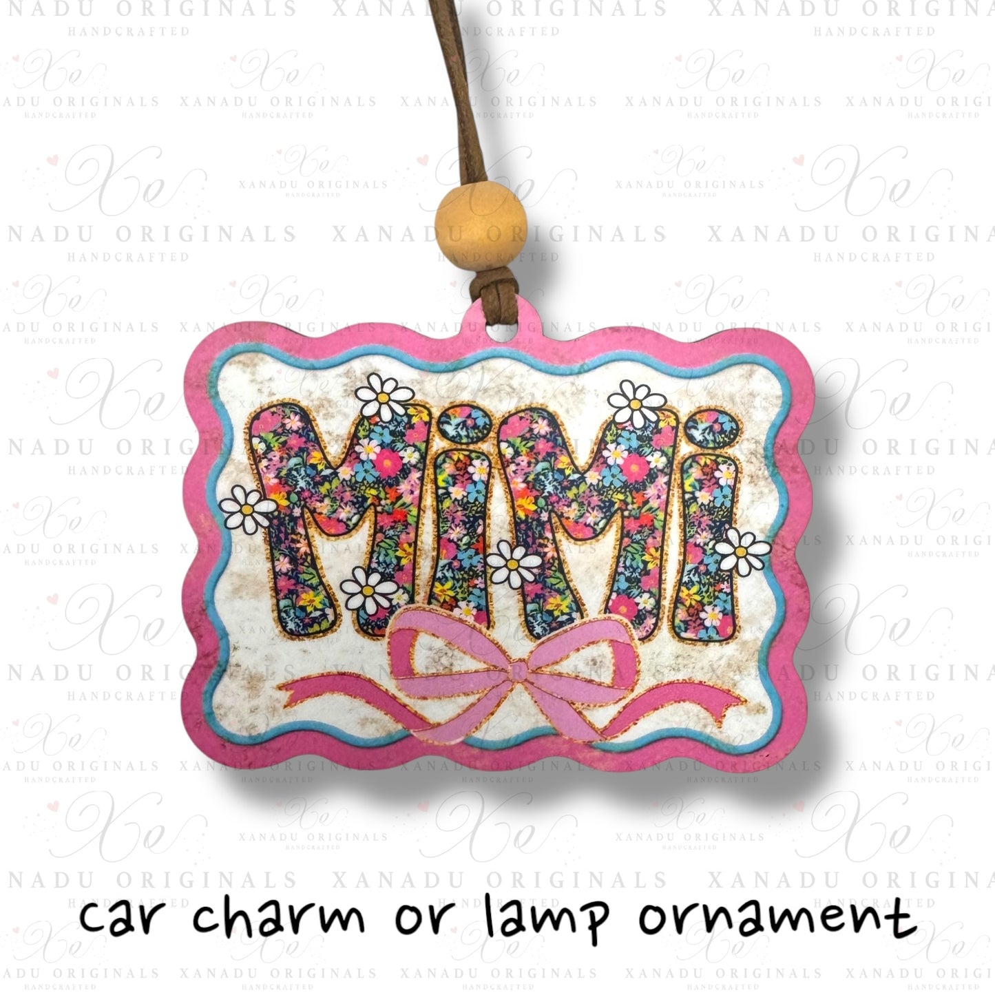 Mimi Floral MDF Car Charm