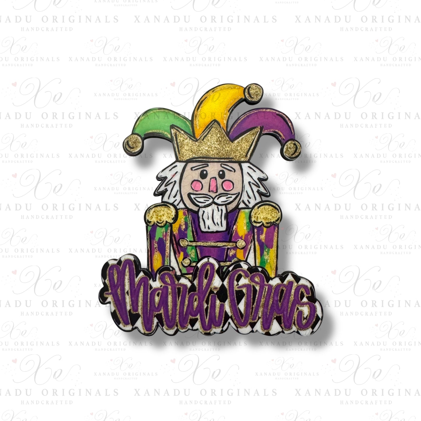 Mardi Gras Jester Nutcracker Magnet