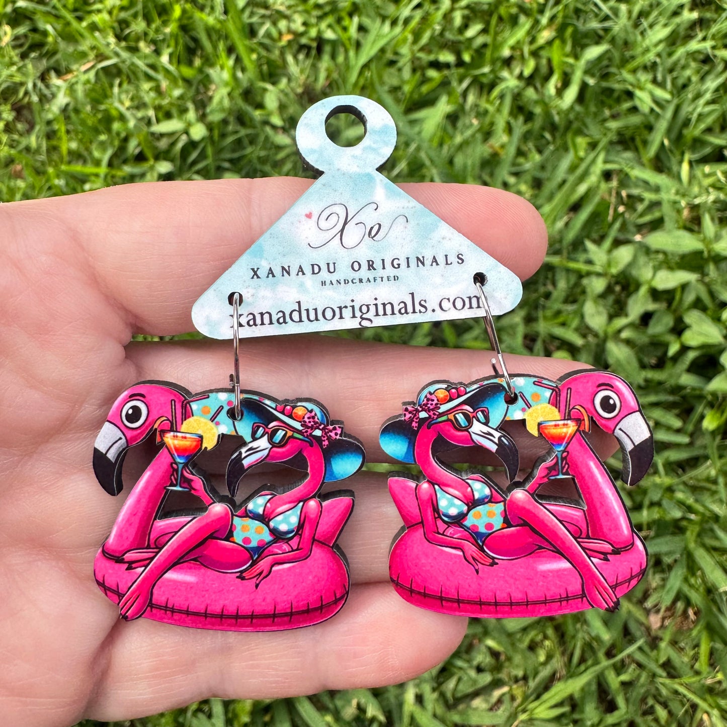 Floating Flamingo Earrings