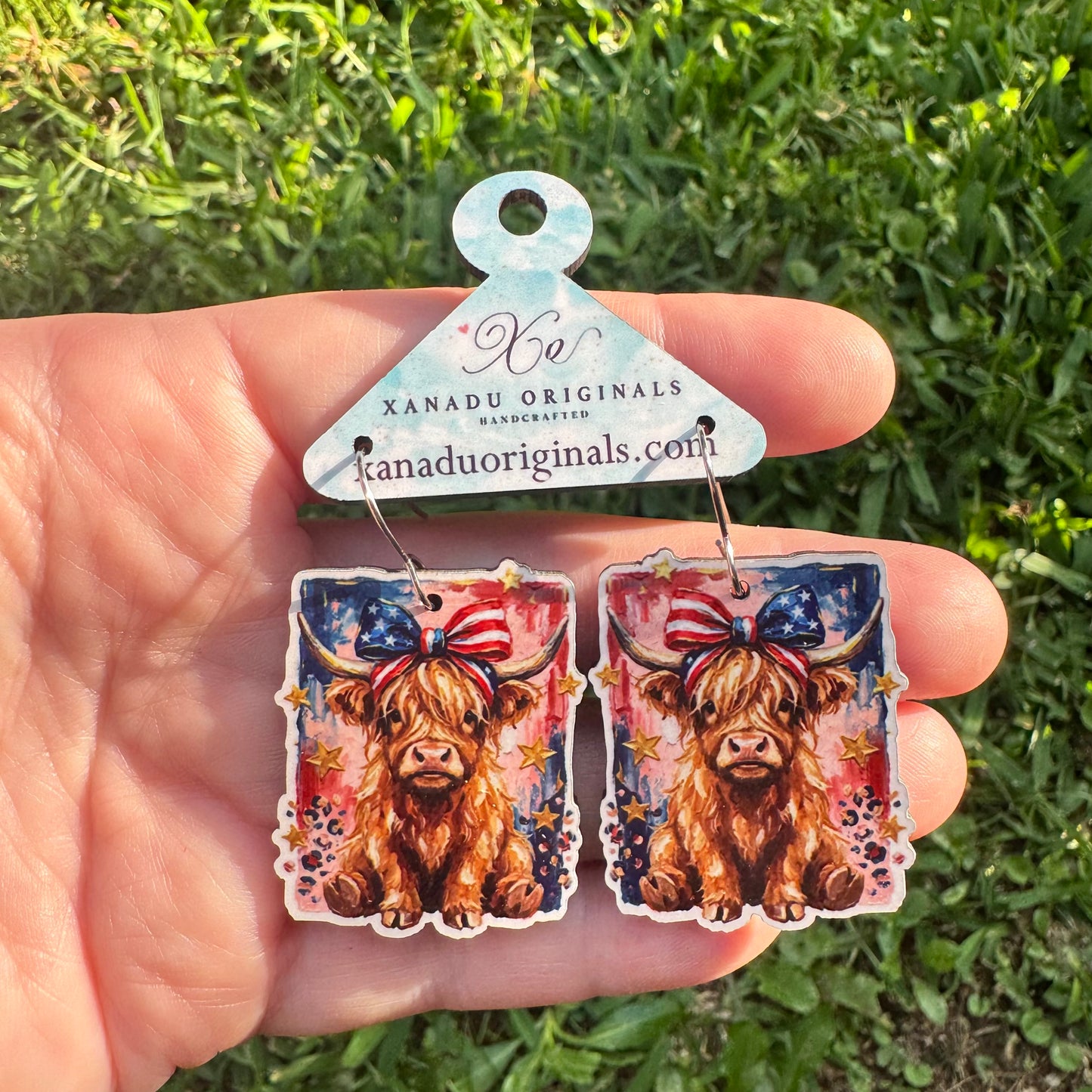 American Highland Cow Earrings