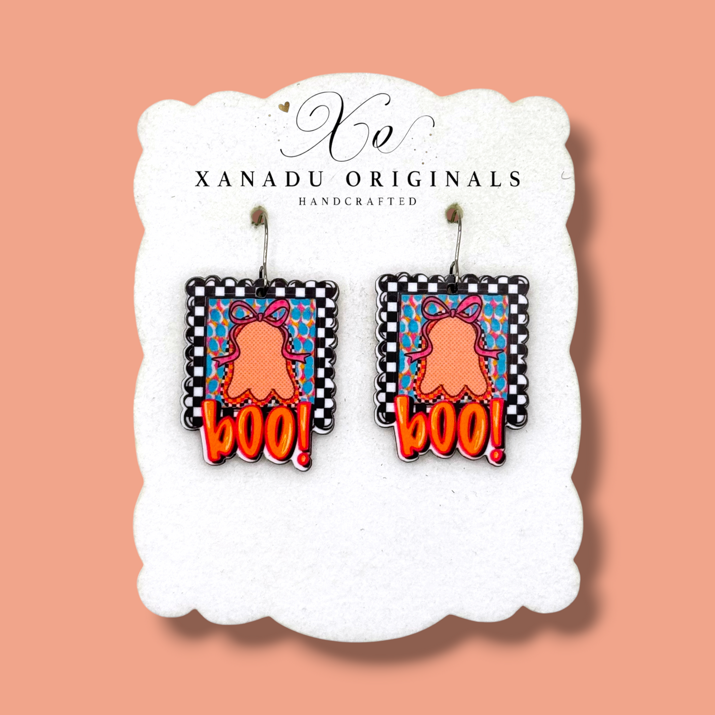 Boo Ghost Frame Earrings