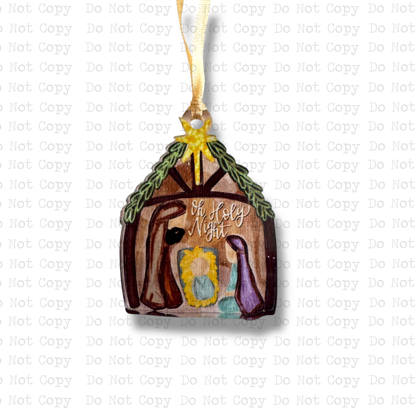 Oh Holy Night Manger Nativity Mini Ornament