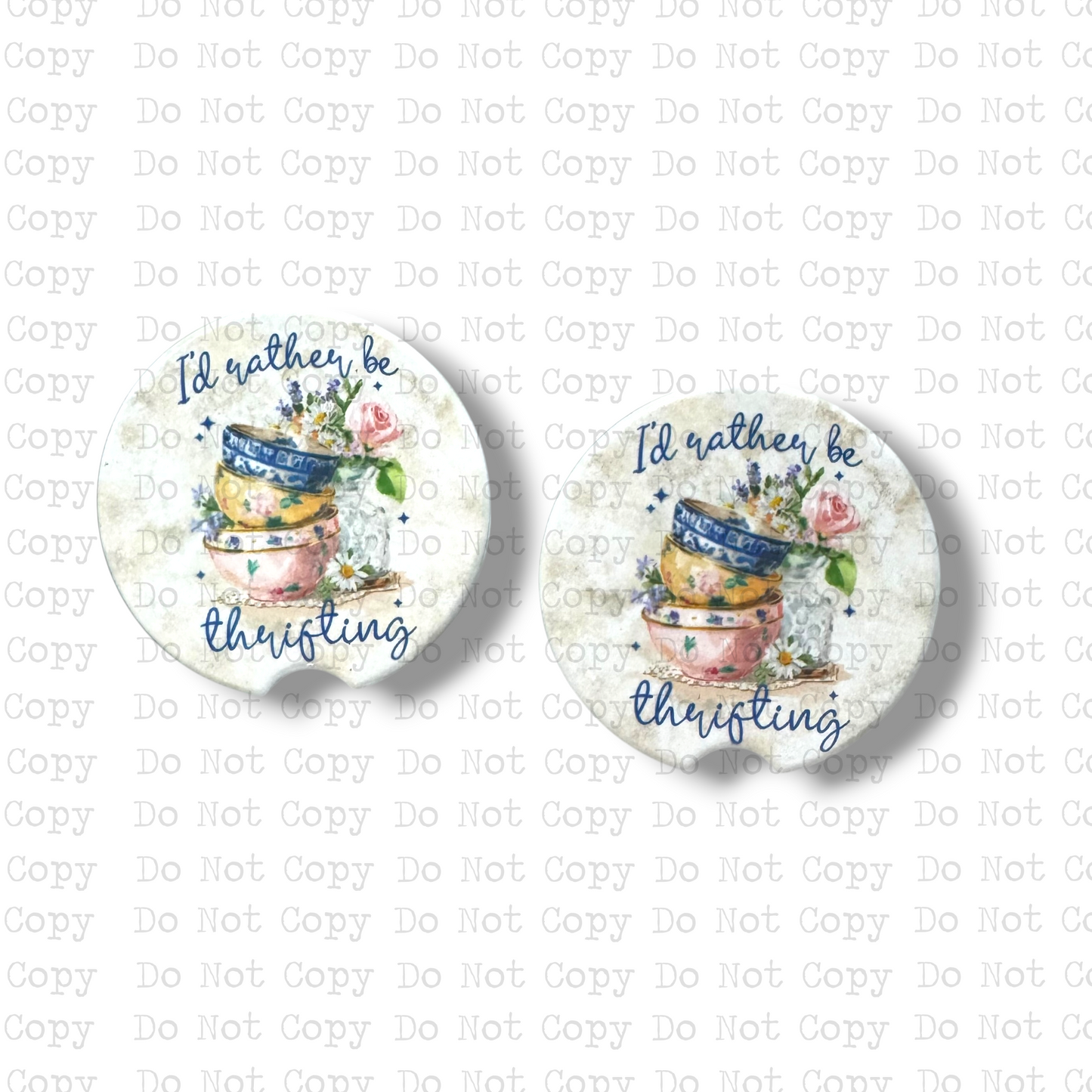 I'd Rather Be Thrifting Ceramic Car Coasters