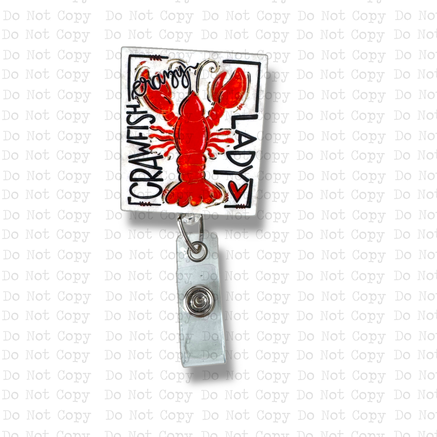 Crazy Crawfish Lady Interchangeable Badge Button with Reel Option