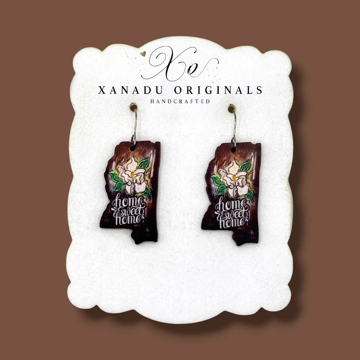 Mississippi Rugged Magnolia Earrings