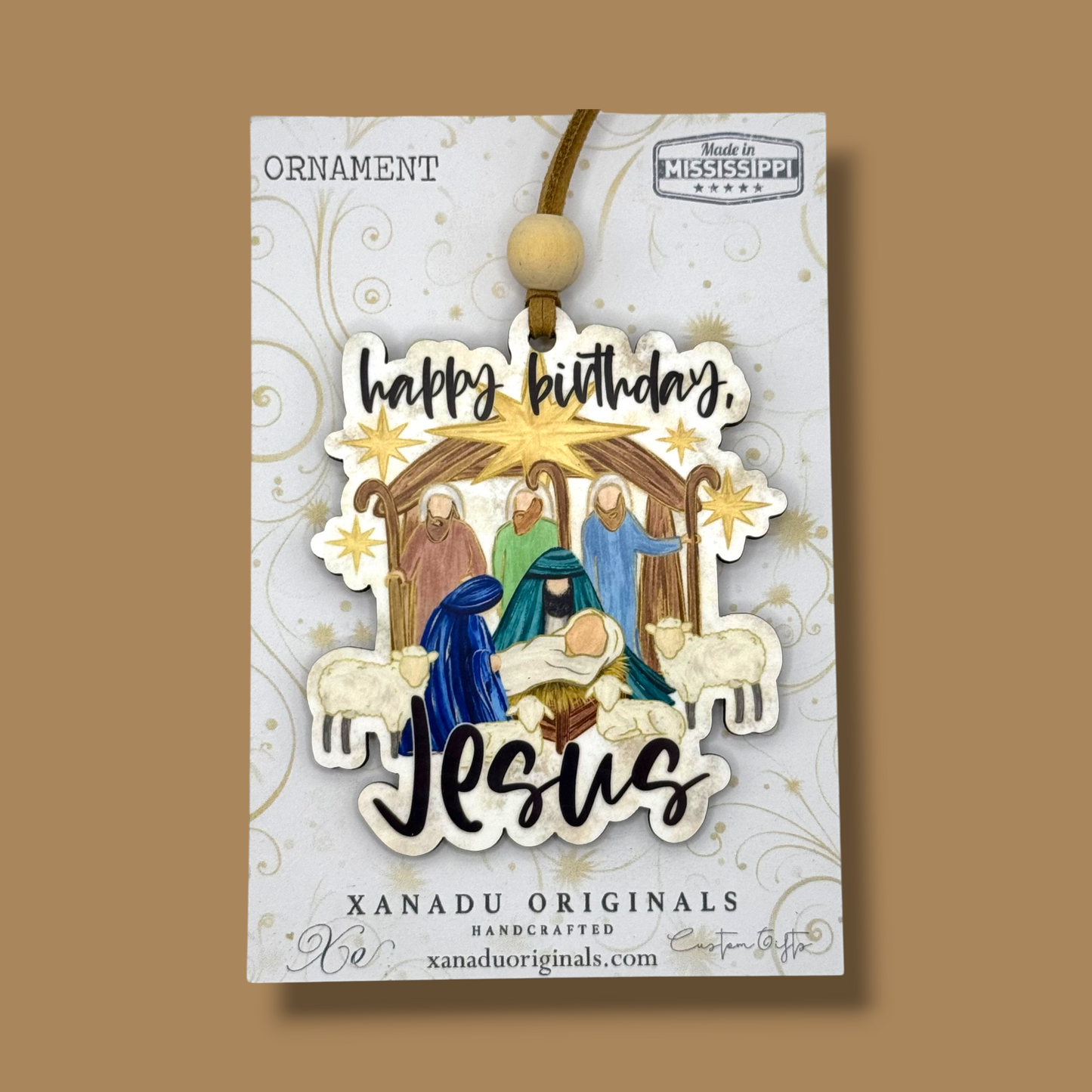 Happy Birthday Jesus Nativity Ornament - Christian Christmas Tree Decoration