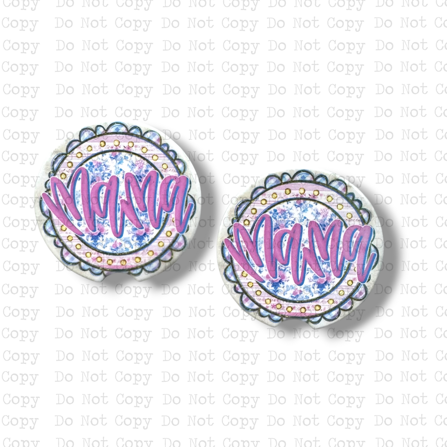Mama Purple Ceramic Car Coasters