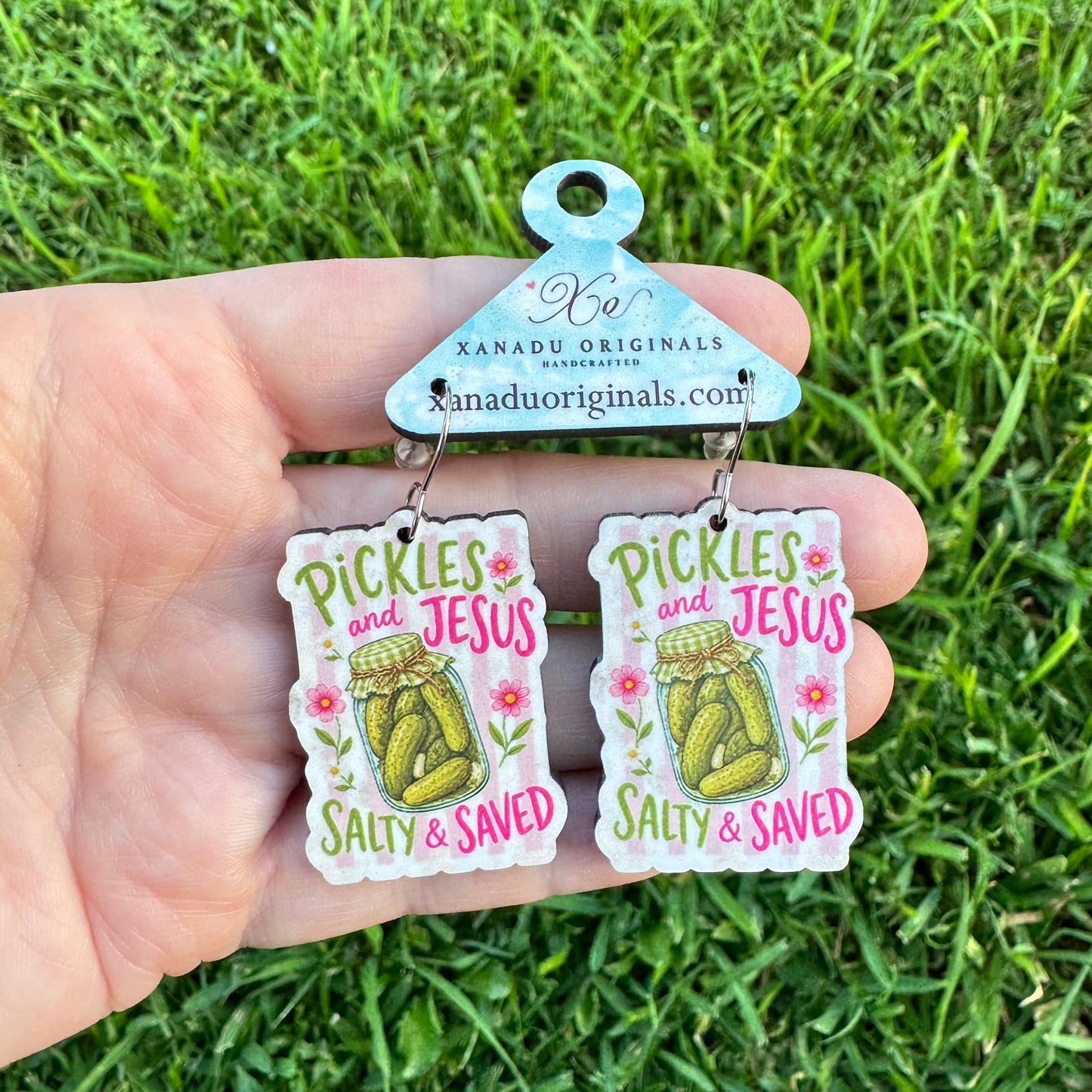 Pickles And Jesus Dangle Earrings