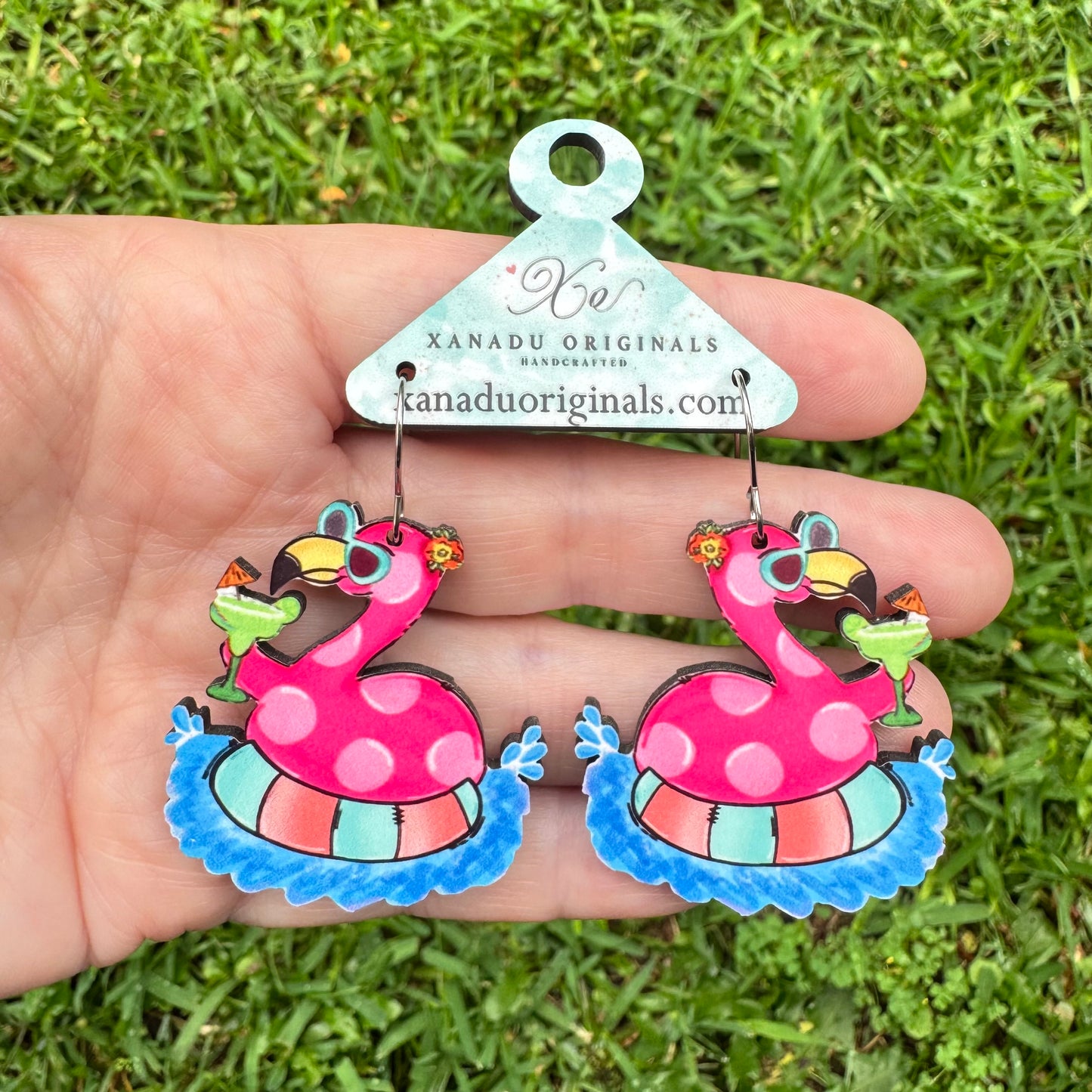 Pool Margarita Flamingo Earrings