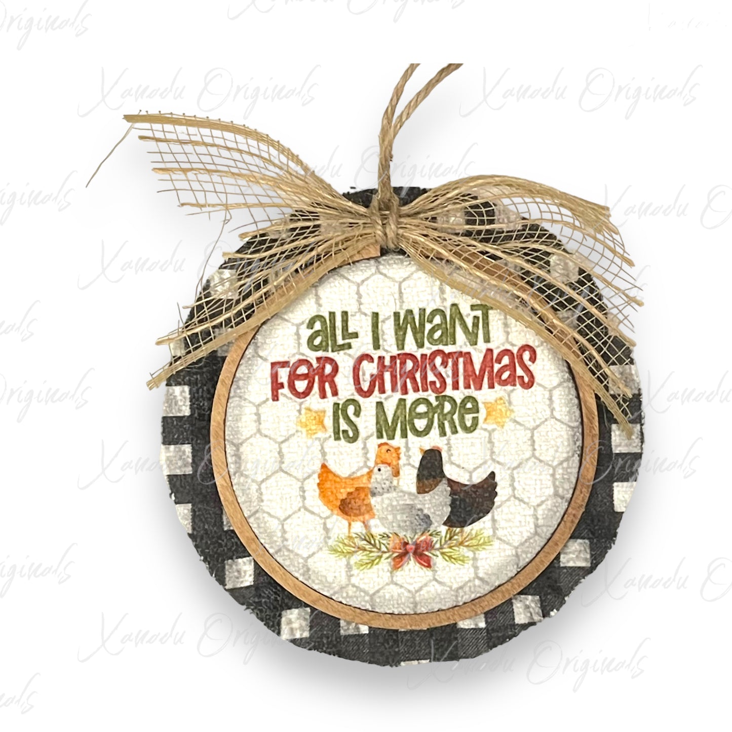 More Chickens Hoop Ornament