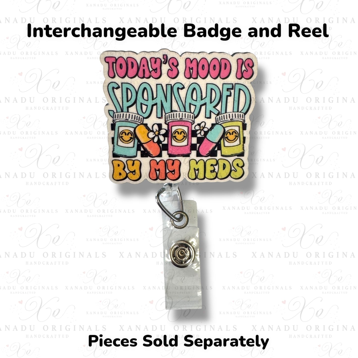 Todays Mood Interchangeable Badge Button with Reel Option