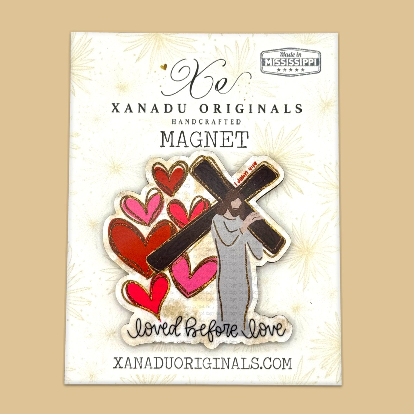Loved Before Love Jesus 1 John 4:19 Magnet