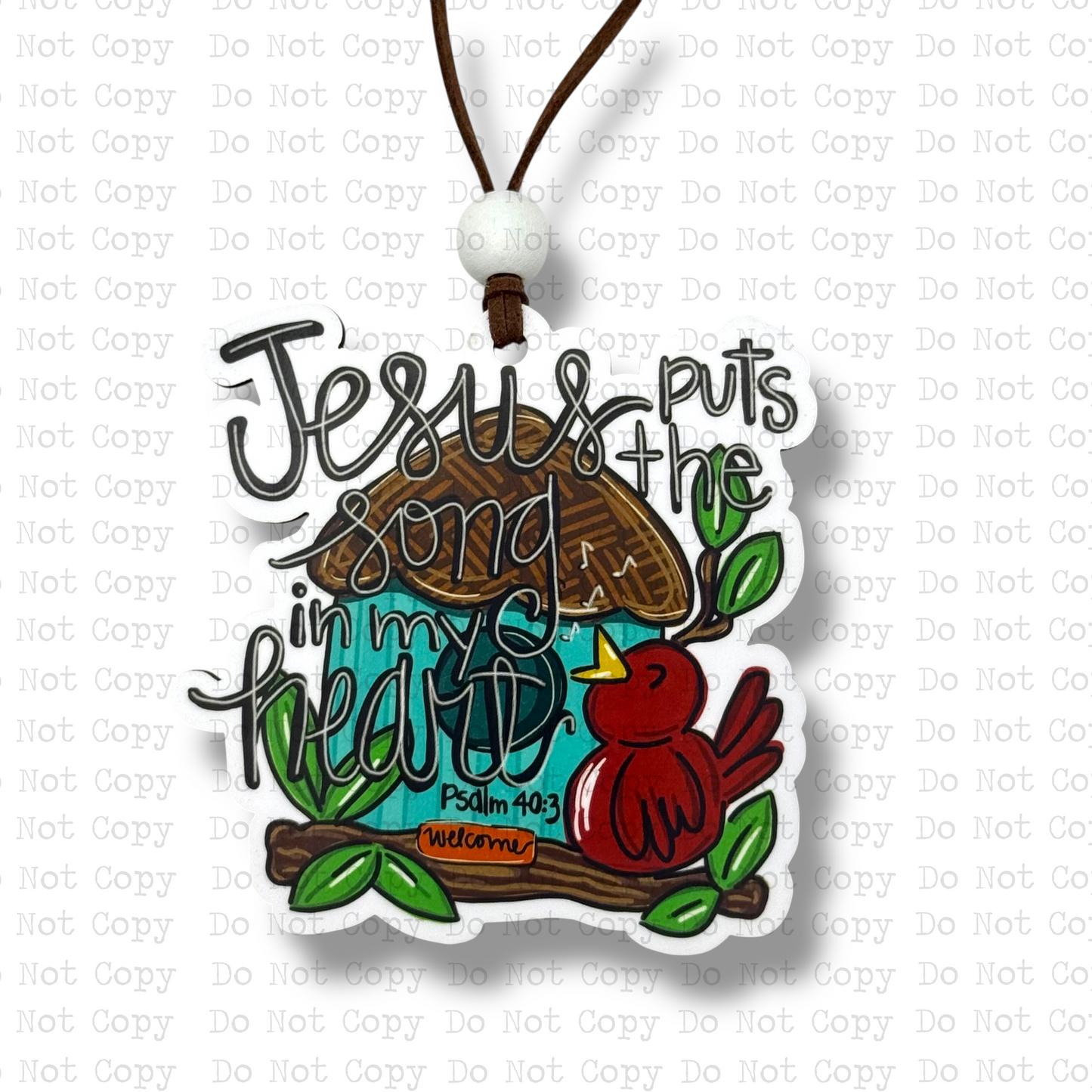 Jesus Puts The Song In My Heart Car Charm