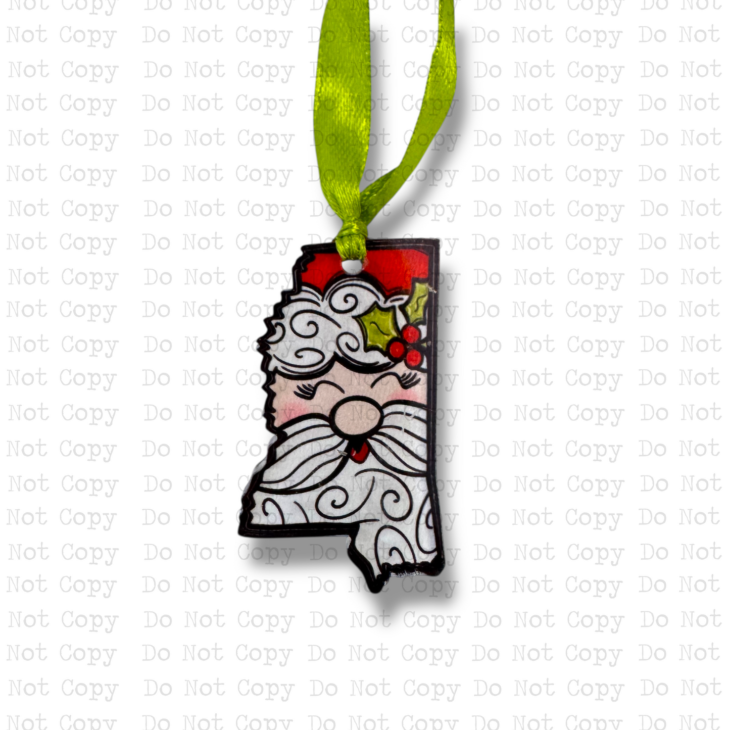 Jolly Santa Mississippi Mini Ornament