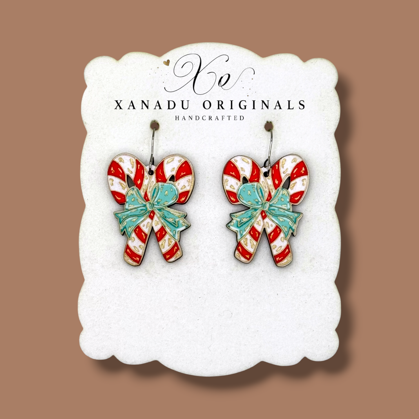 Red Double Candy Cane Earrings