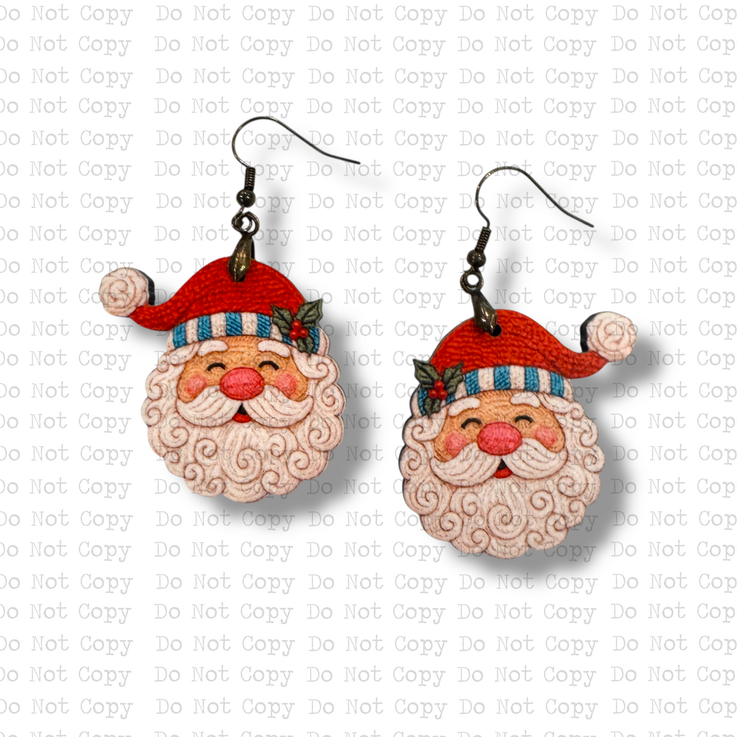 Red Cap Yarn Santa Earrings