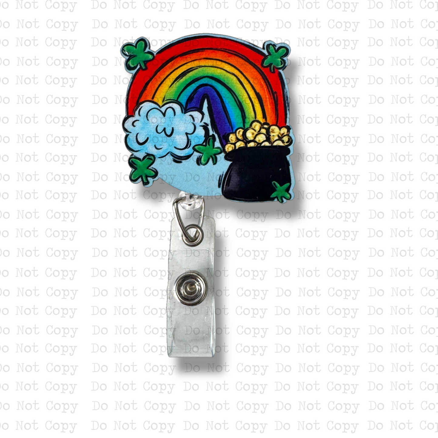 Pot Of Gold Interchangeable Badge Button with Reel Option