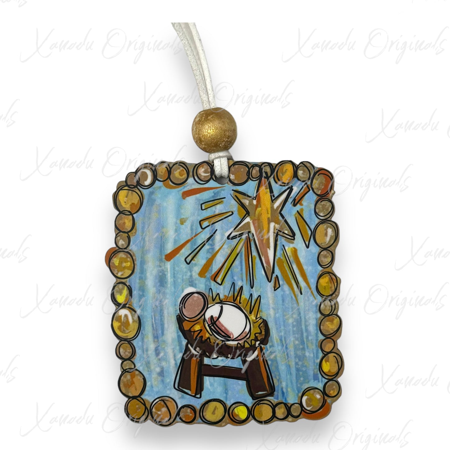 Manger Baby Star Christmas Ornament
