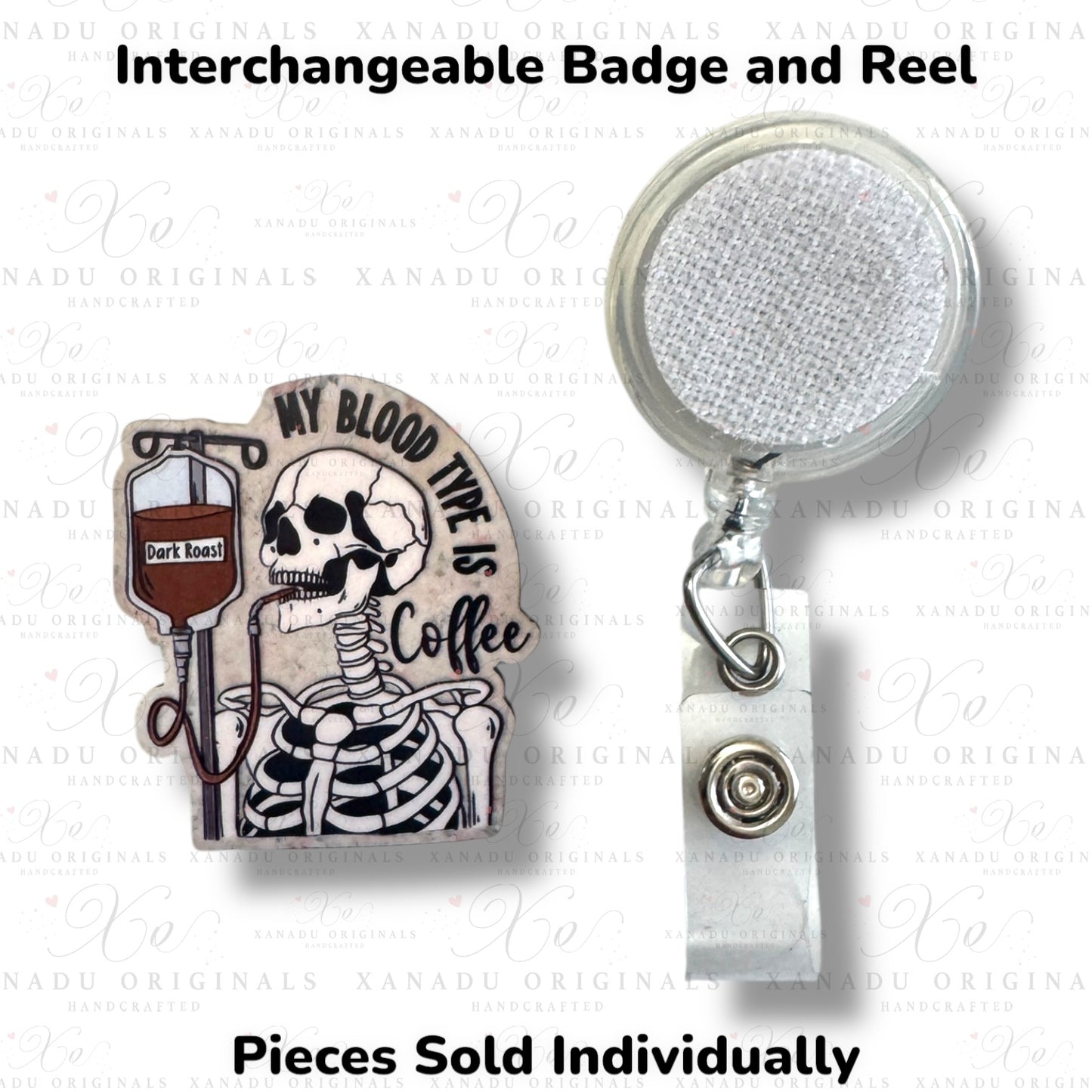 My Blood Type Interchangeable Badge Button with Reel Option