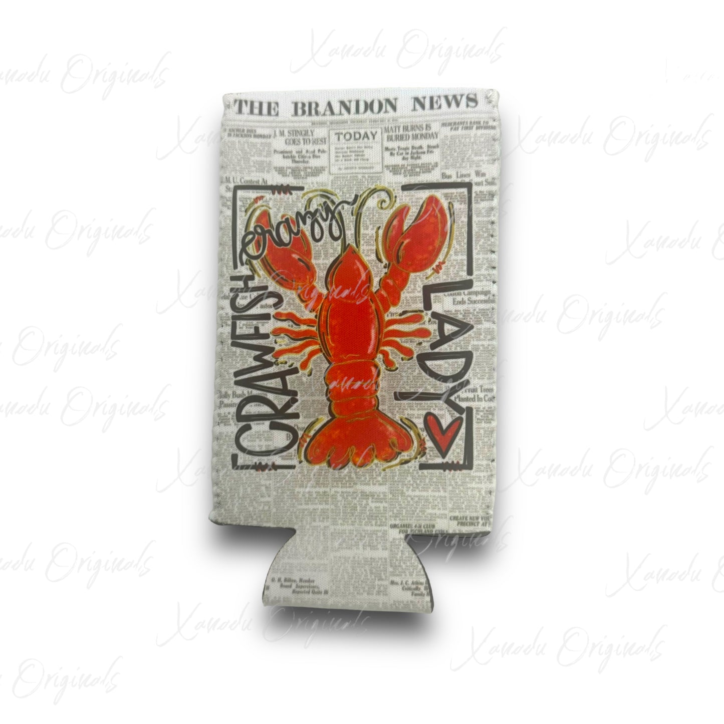 Crazy Crawfish Lady Coozie | Slim