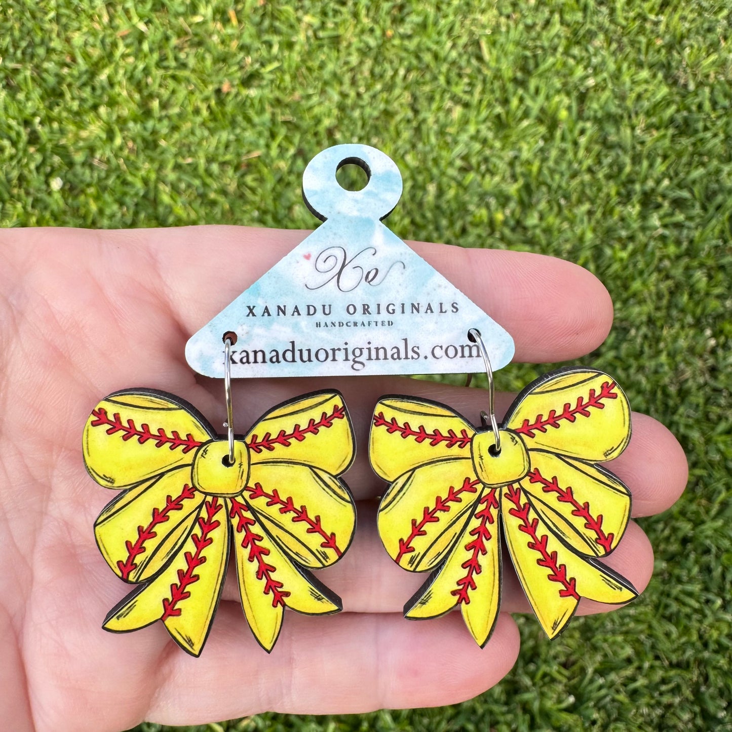 Softball Bow Earring