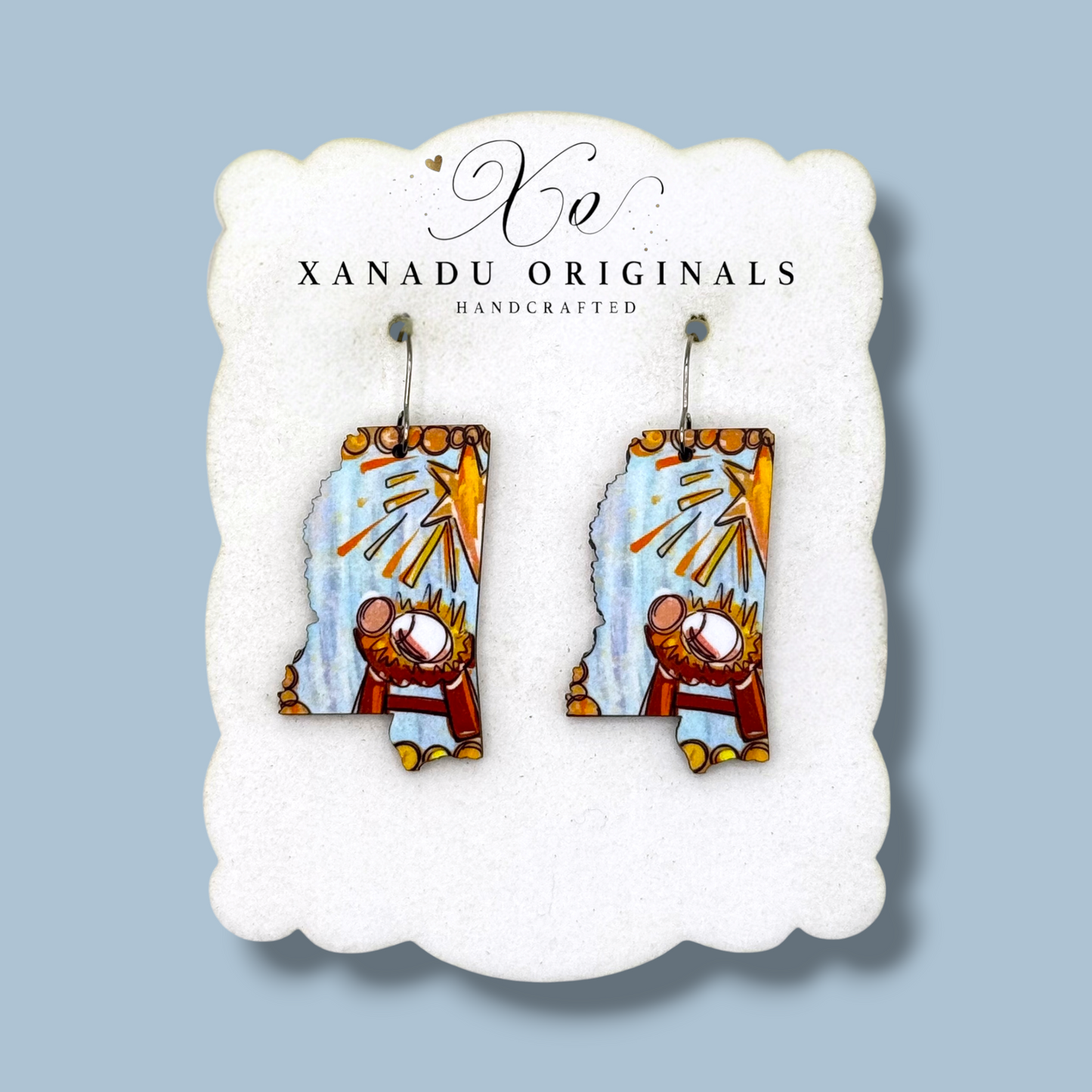 Manger Star Baby Jesus Nativity Christmas Earring