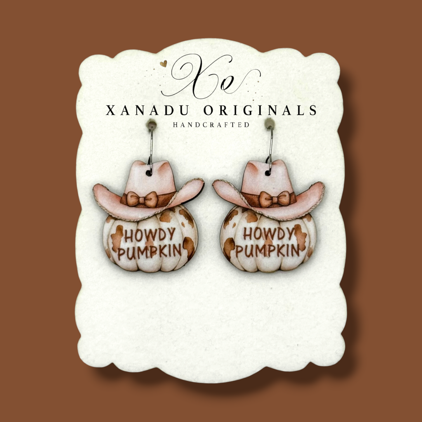 Howdy Pumpkin Western Earrings