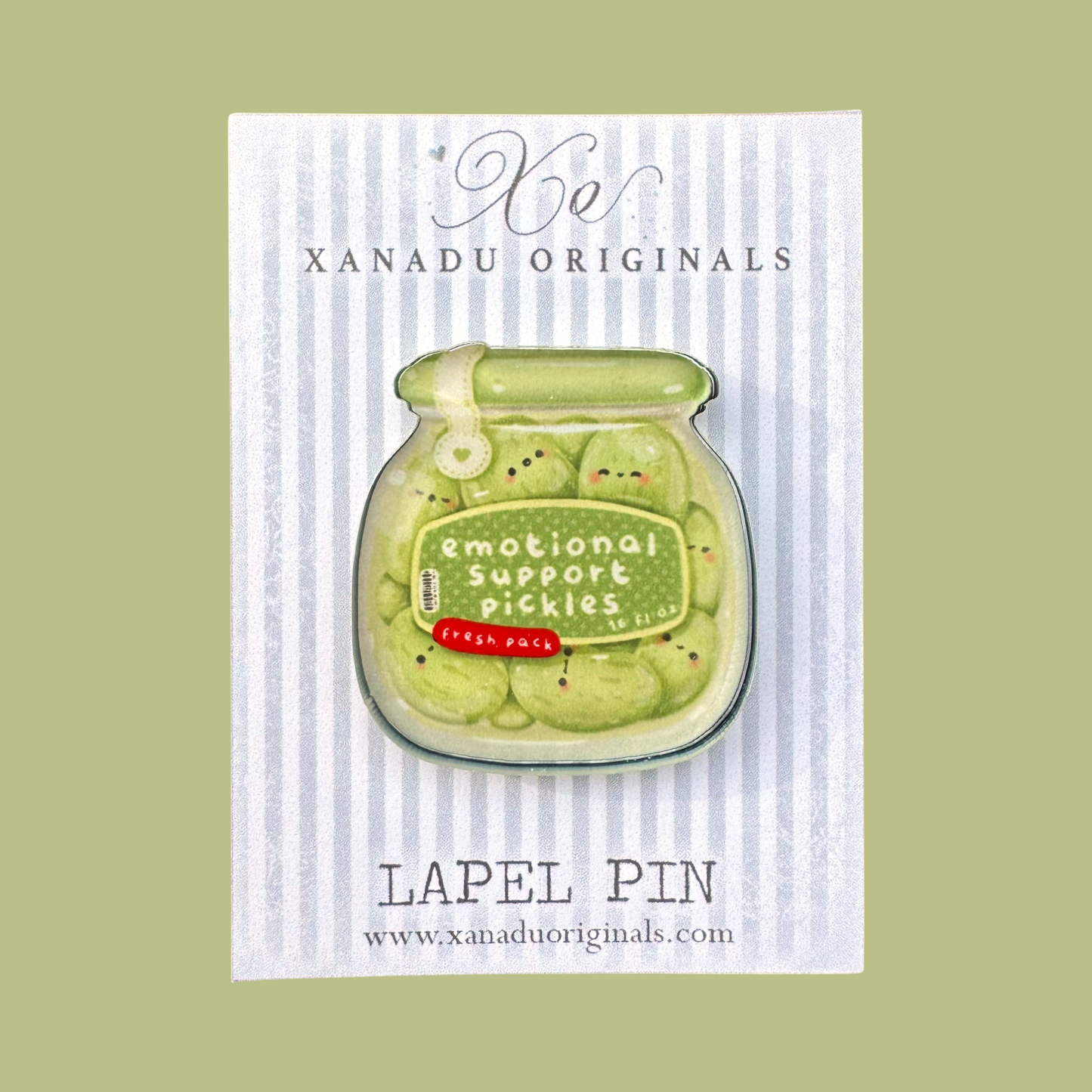 Emotional Support Pickles Lapel Pin