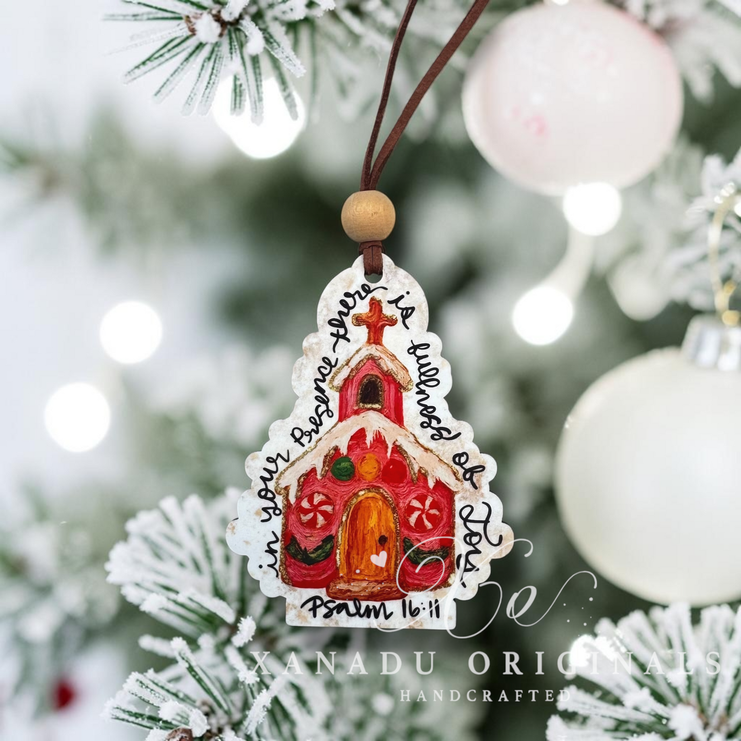 In Your Presence There Is Fullness Of Joy Church Ornament, Traditional Holiday Tree Decor, Scripture Psalm Keepsake