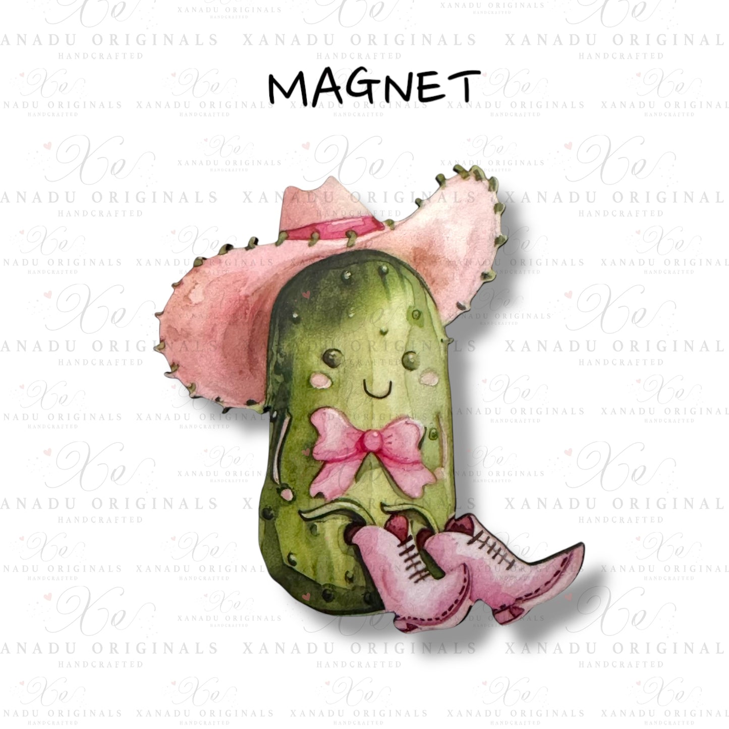 Sitting Cowgirl Pickle Magnet