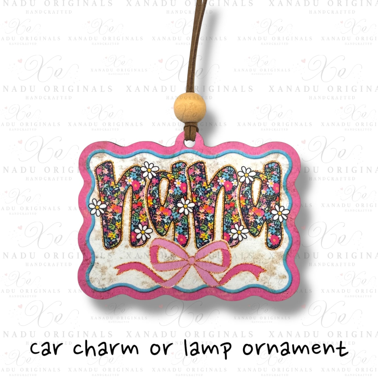 Nana Floral MDF Car Charm