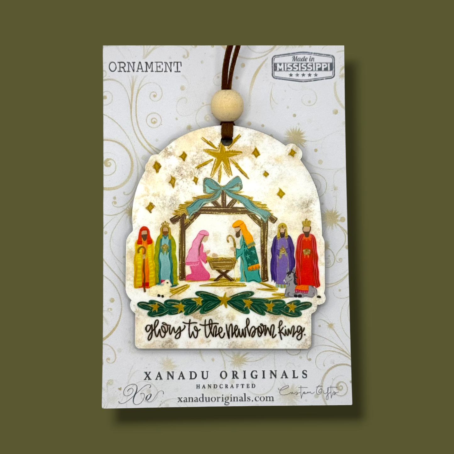 Glory To The Newborn King Nativity Ornament | Religious Three Wise Men Keepsake