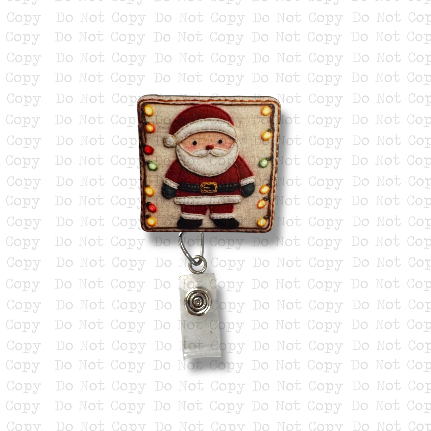 Santa Tapestry Interchangeable Badge Button with Reel Option