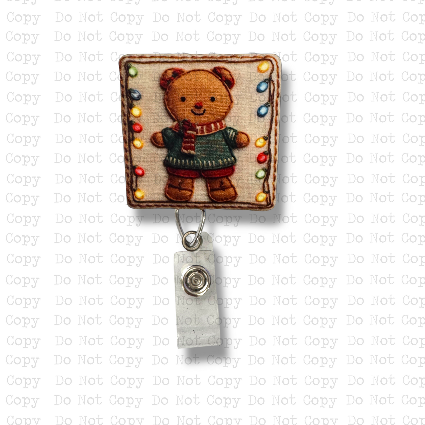 Bear Tapestry Interchangeable Badge Button with Reel Option