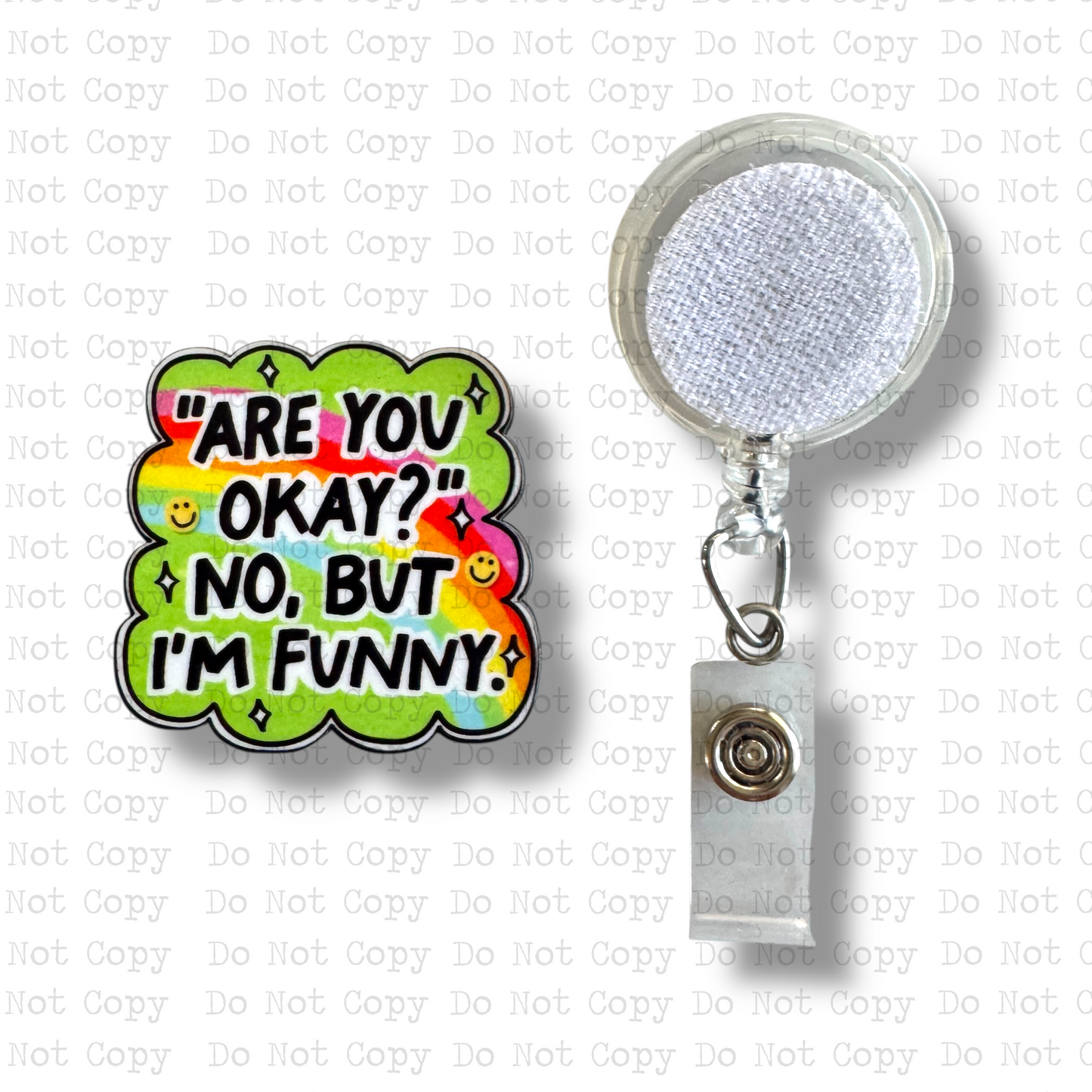 I'm Funny Interchangeable Badge Button with Reel Option
