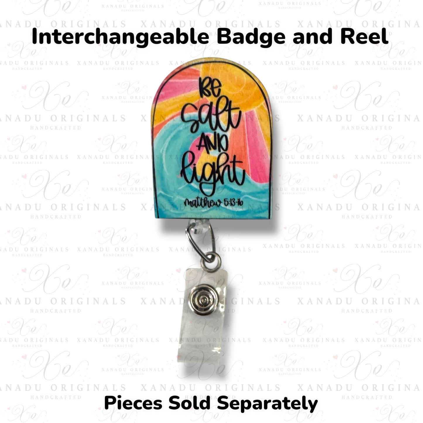 Be Salt and Light Interchangeable Badge Button with Reel Option