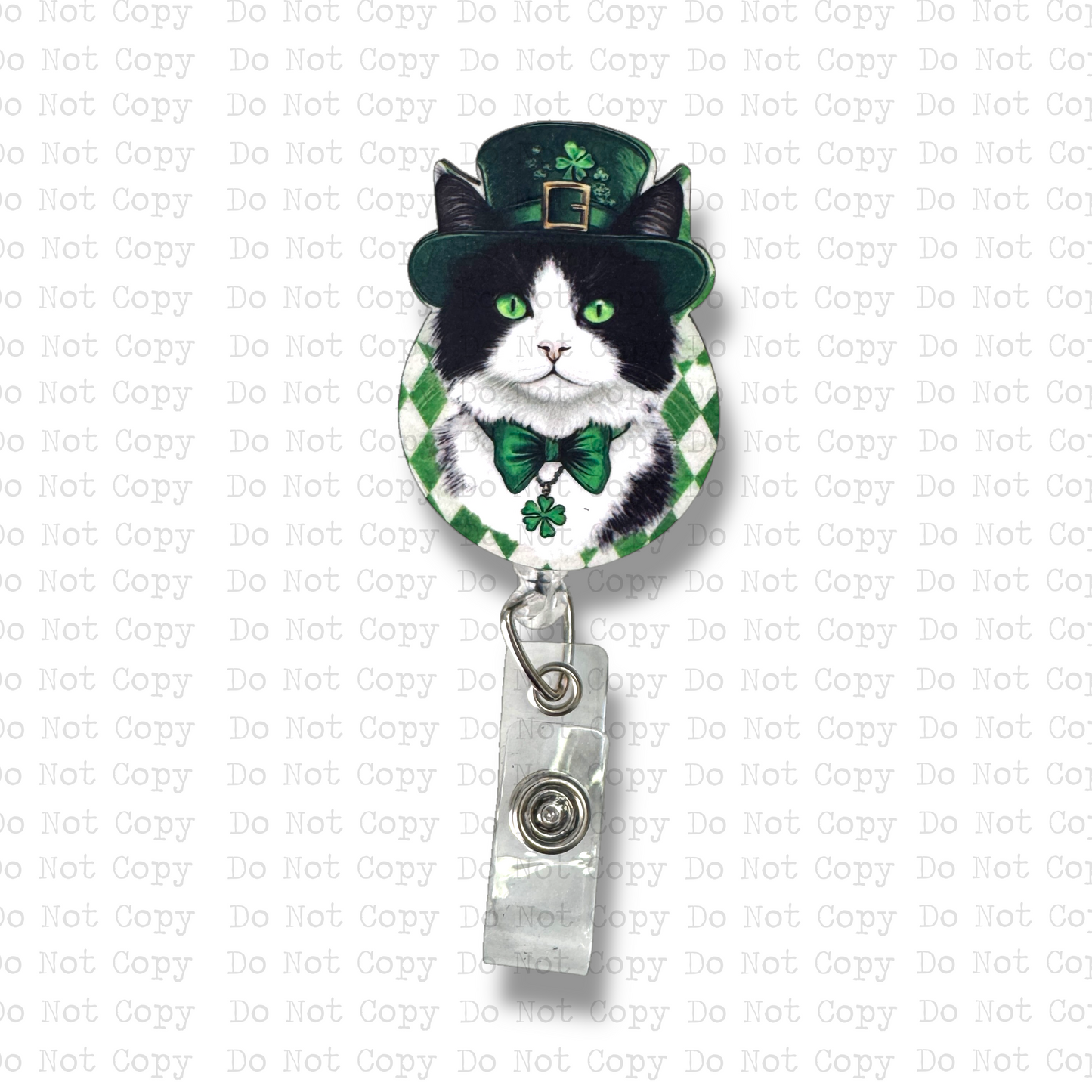 Lucky Black Cat Interchangeable Badge Button with Reel Option