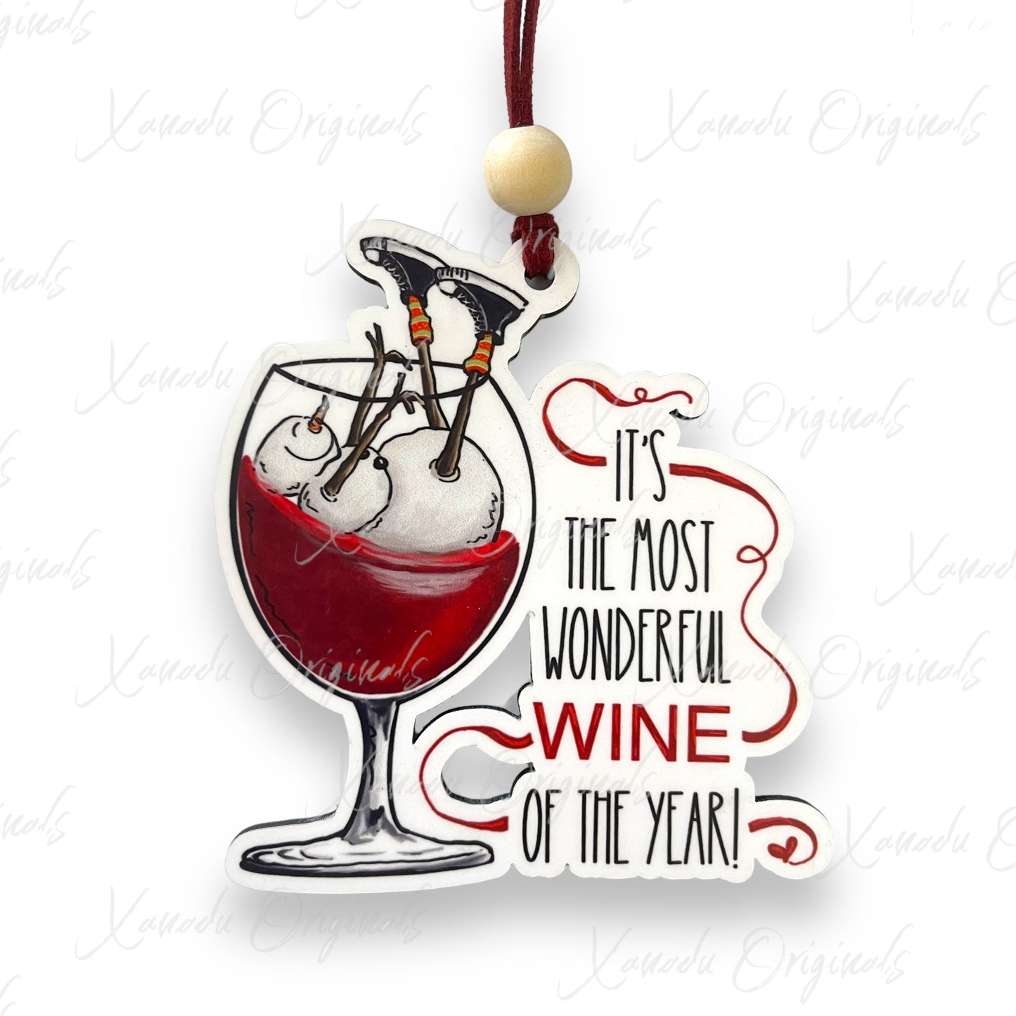Tipsy Snowman Wine Of the Year Christmas Ornament