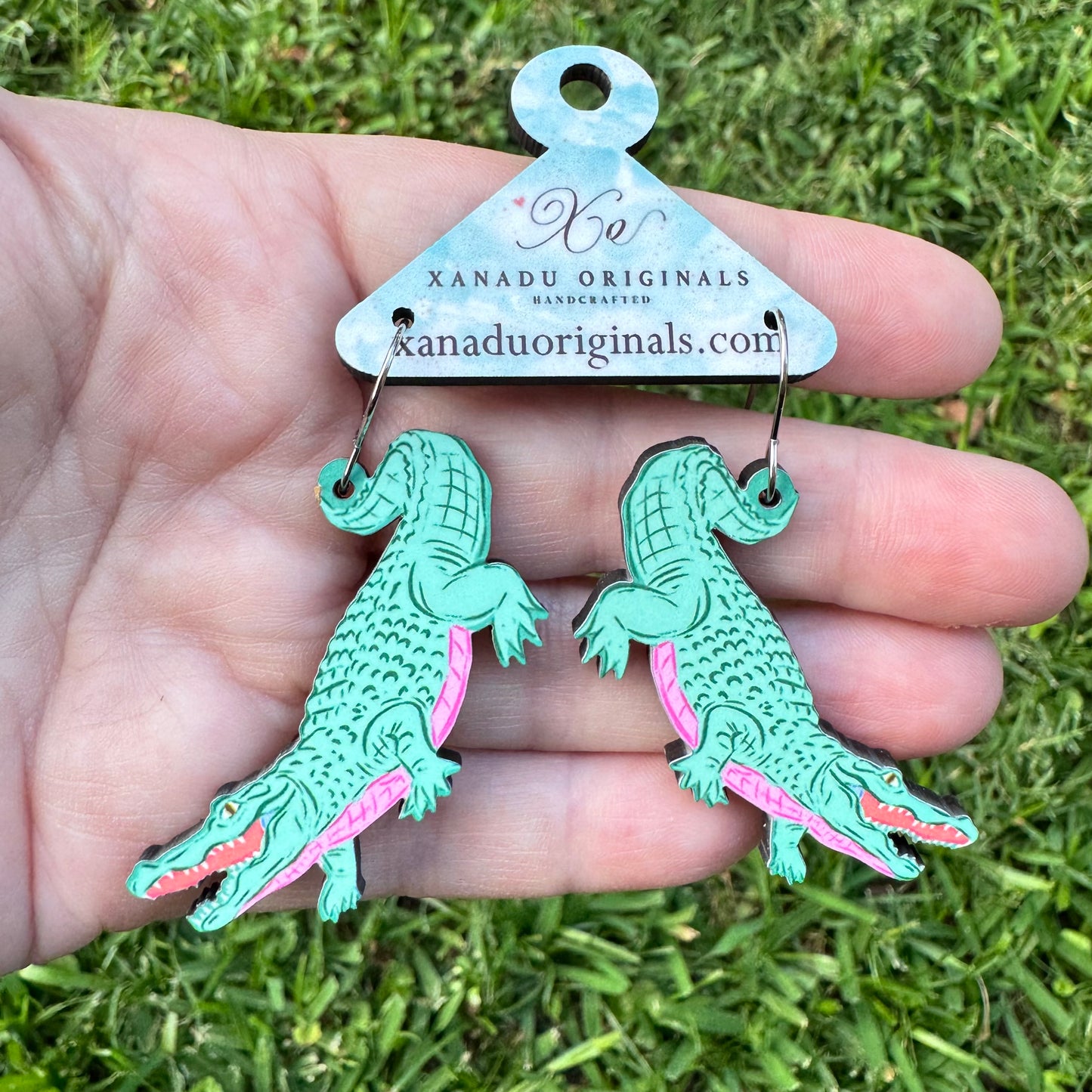 Funky Gator Dangle Earrings
