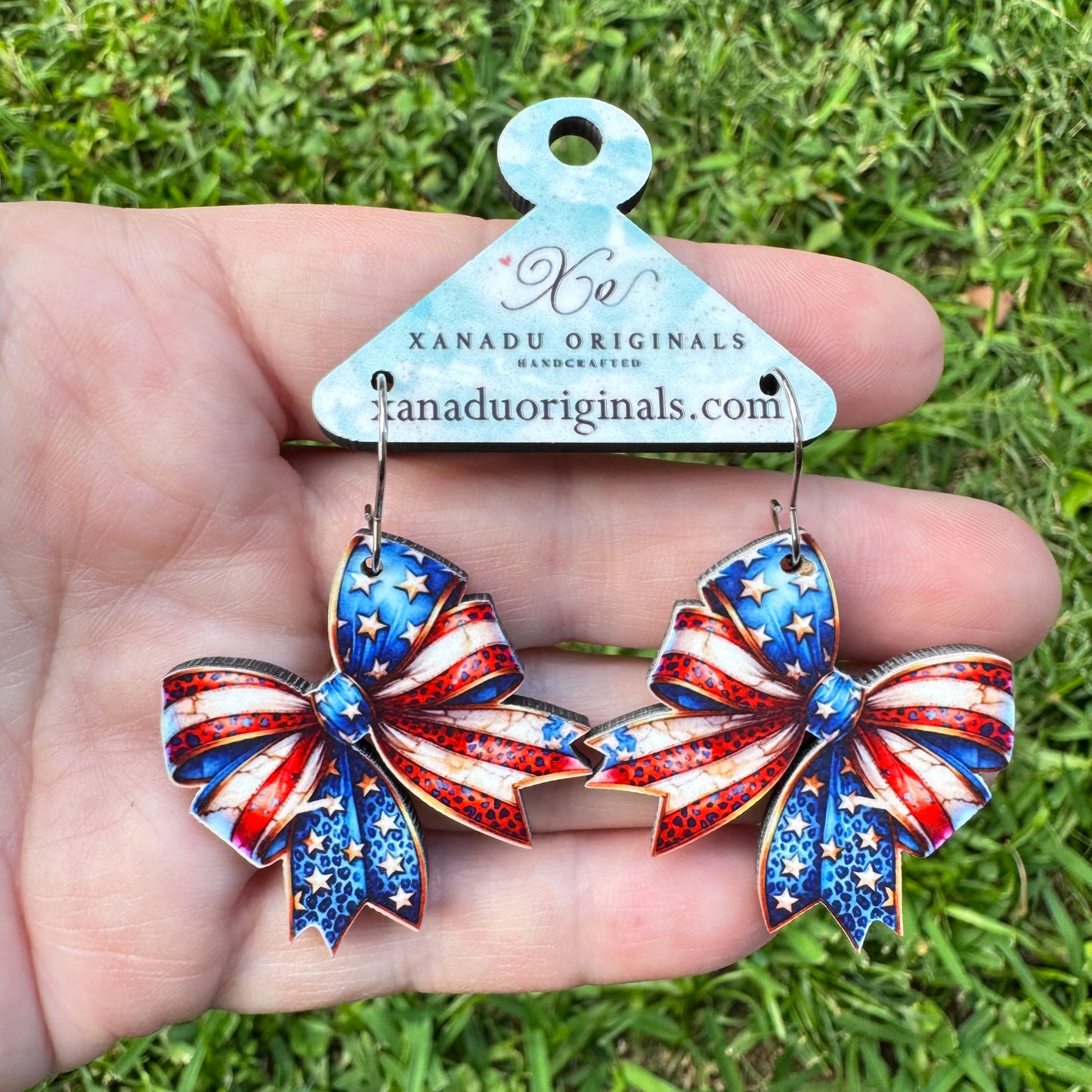 Stars And Stripes Bow Earring