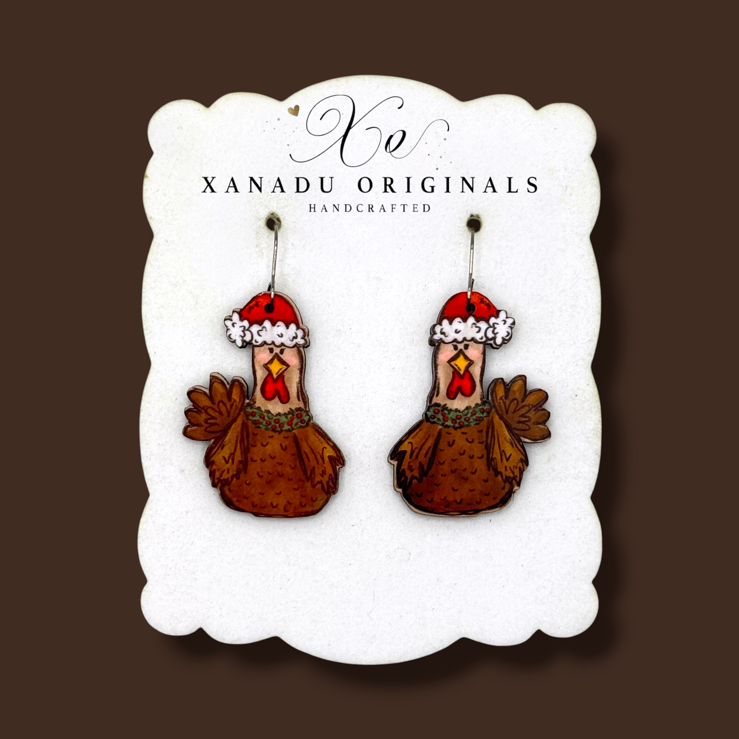 Christmas Chicken Earrings
