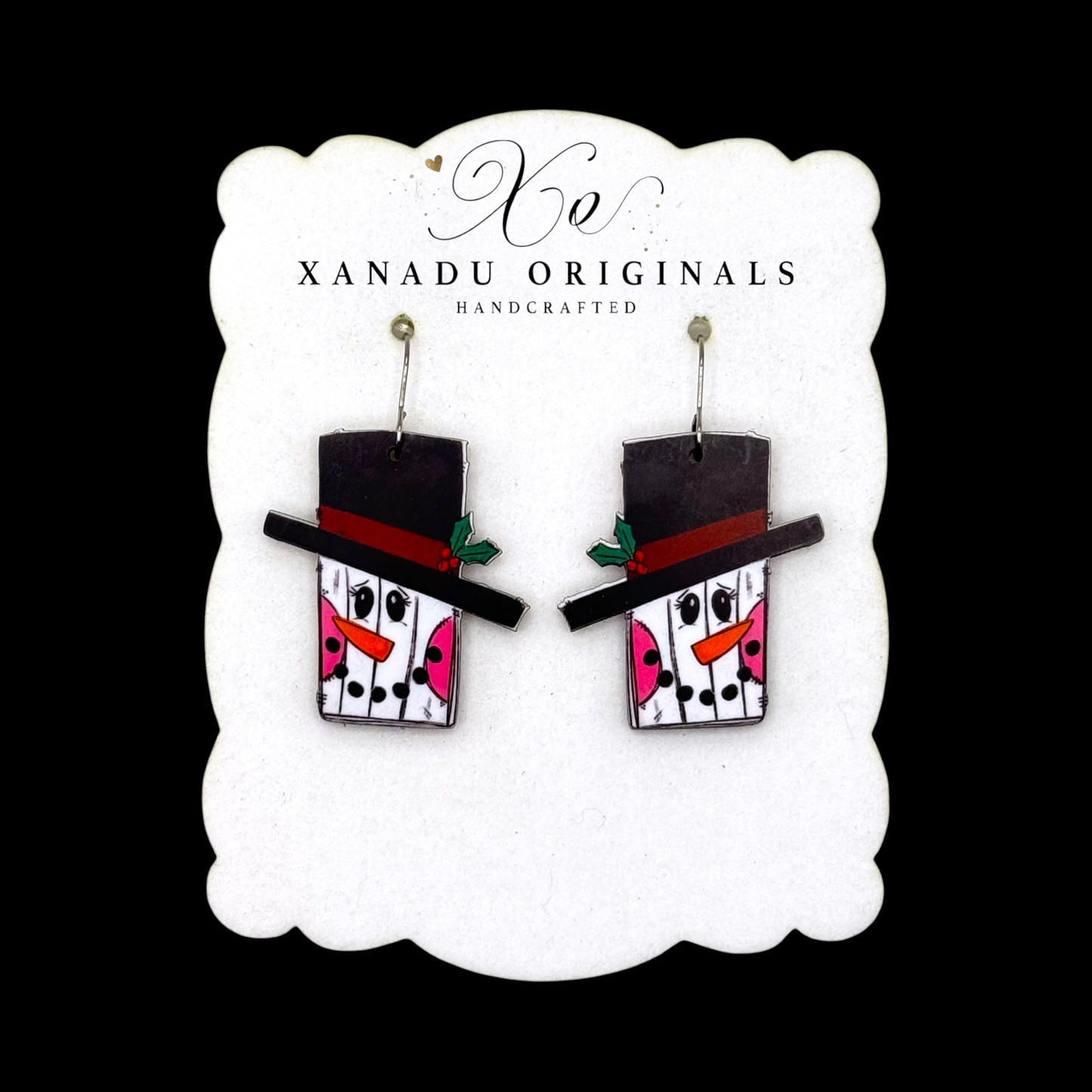 Rustic Snowman Earrings