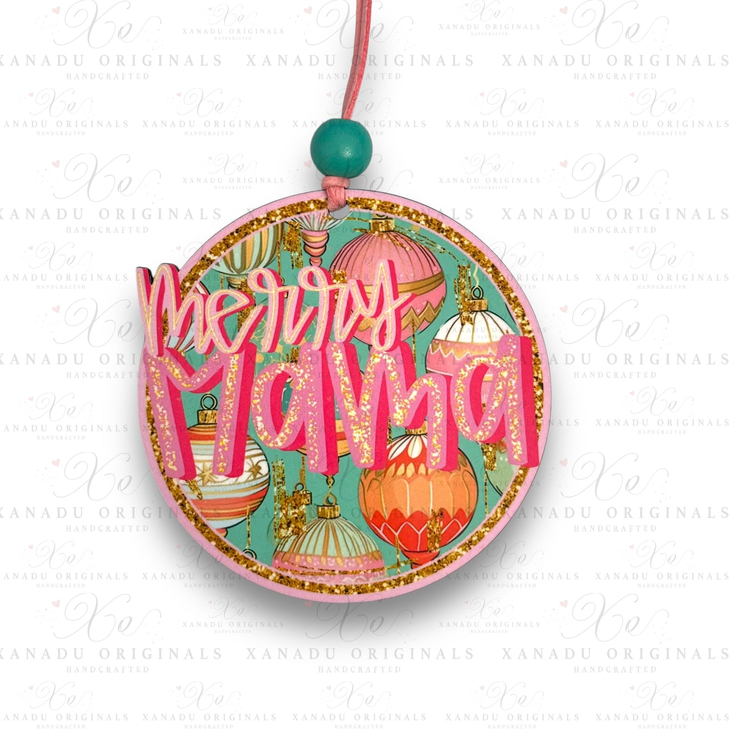 Merry Mama Preppy Christmas Ornament