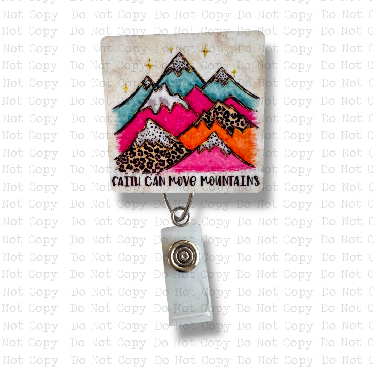 Mountains Interchangeable Badge Button with Reel Option