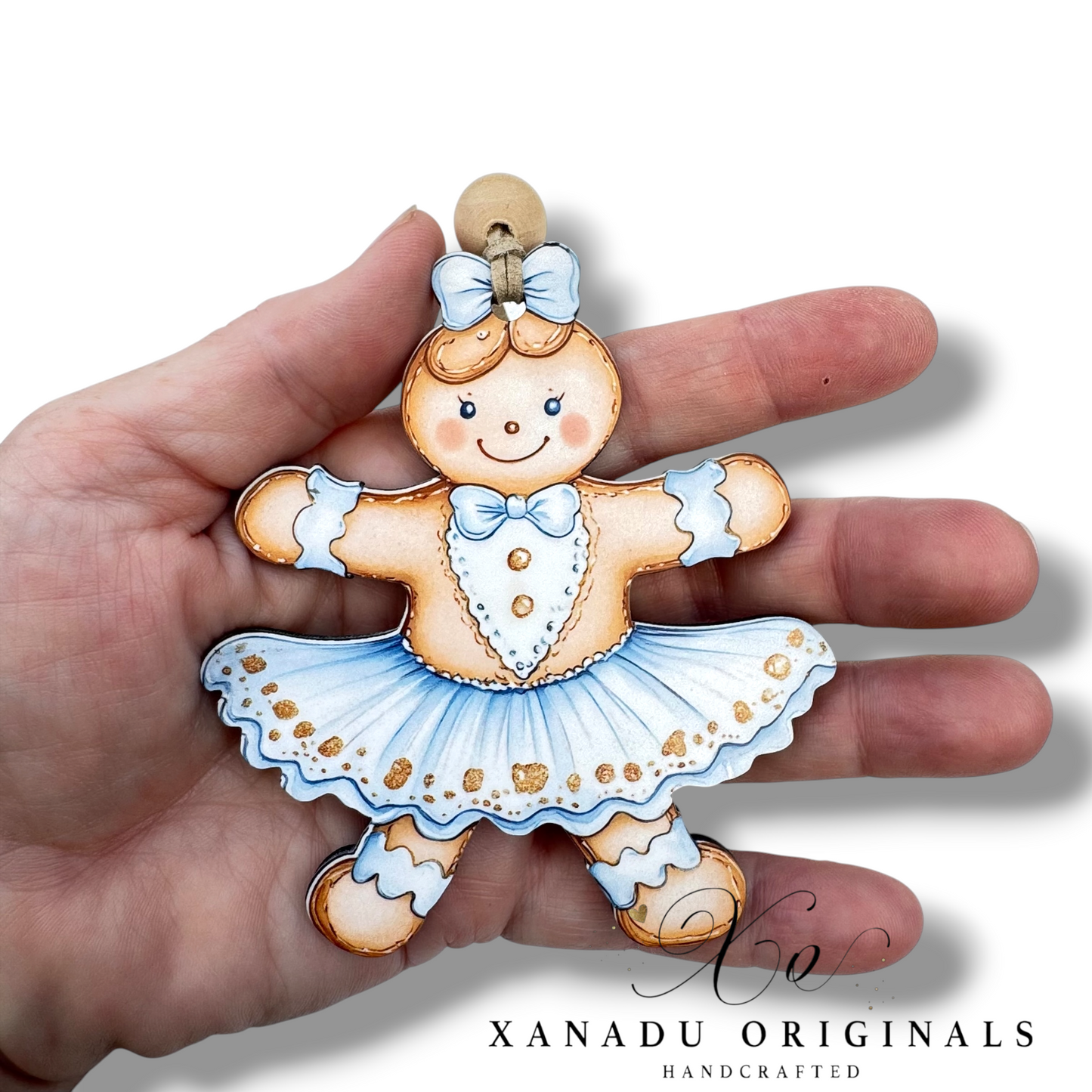 Whimsical Gingerbread Ballerina Christmas Ornament, Traditional Holiday Tree Decor, Retro Dance Keepsake