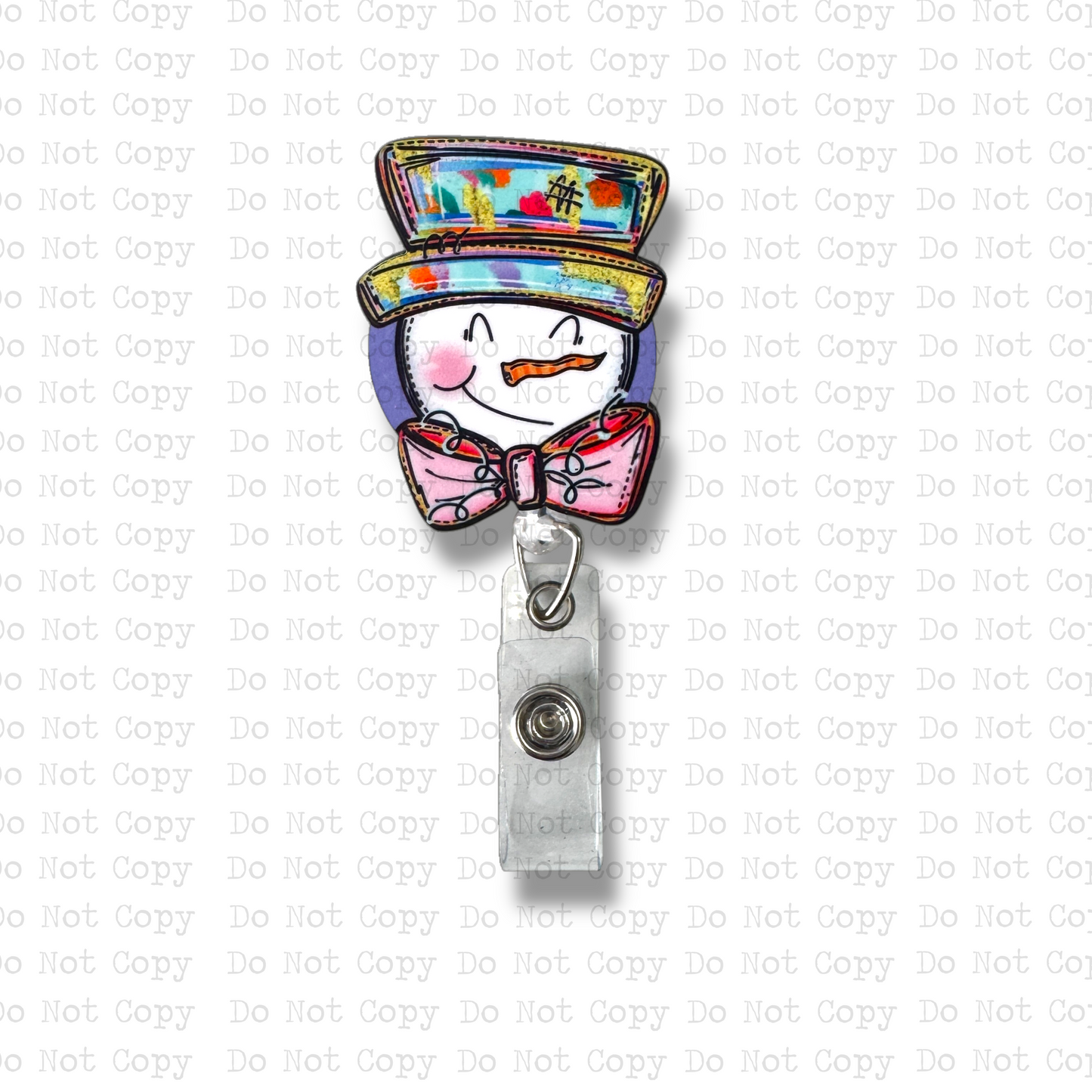Funky Snowman Interchangeable Badge Button with Reel Option